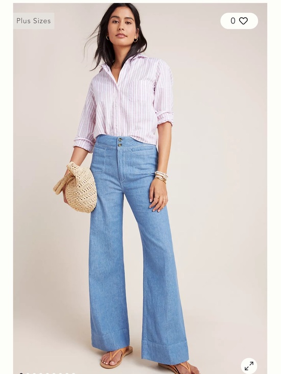 Pilcro Denim - Pilcro High-Rise Wide-Leg Trouser Jeans Size 28